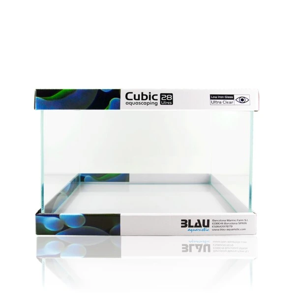 Blau CUBIC Akvarium Aquascaping 28 L Optiwhite glas (40x25x28)